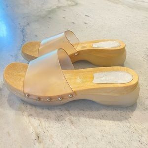 Bongo vintage Y2K platform wooden sole sandals size 10